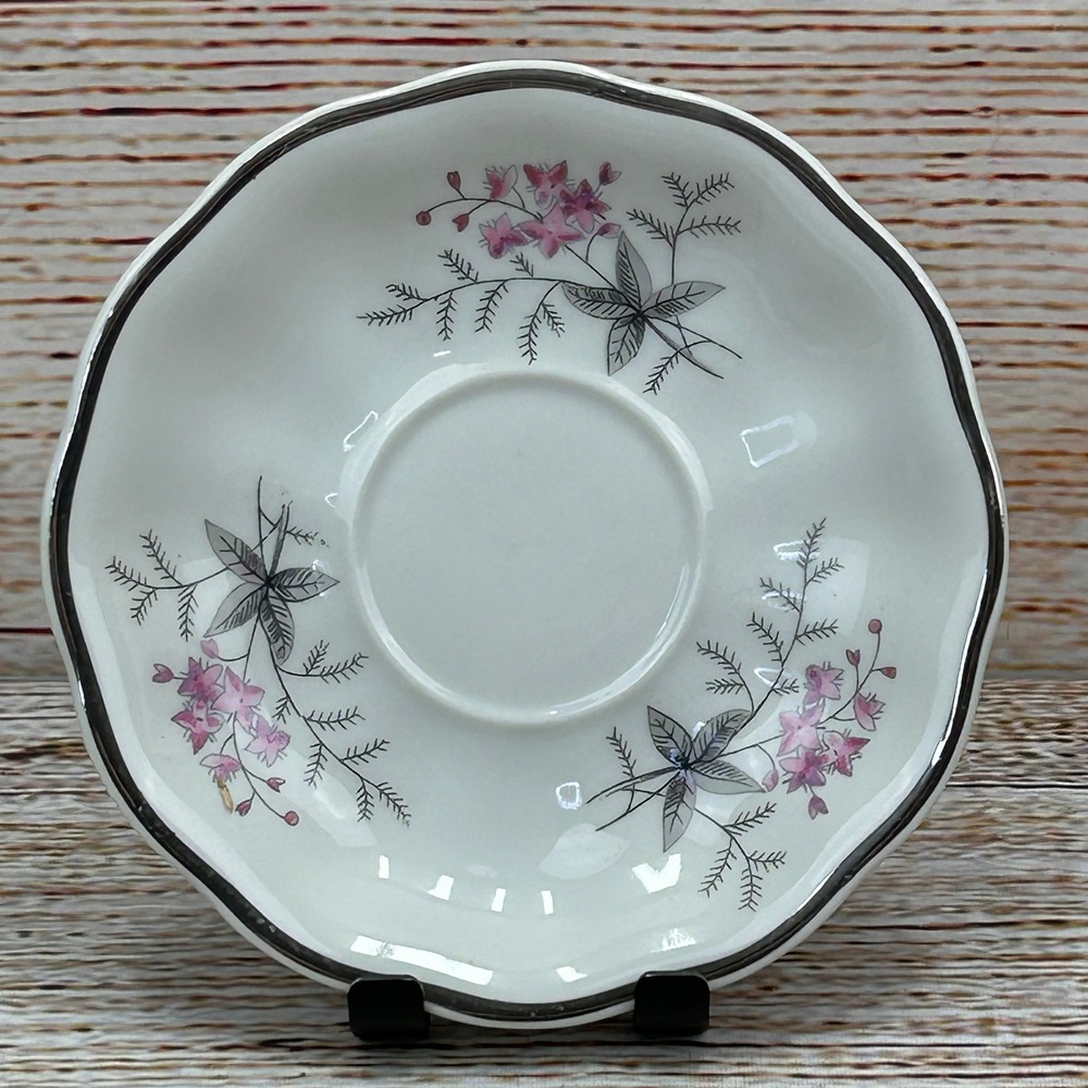 Favolina Karolina Jarolina Poland 3879 Saucer‎ Silver Scalloped Floral 9